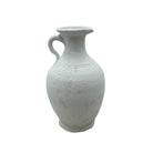 Single-Handle Terracotta Vessel - White Finish - Berbere Imports