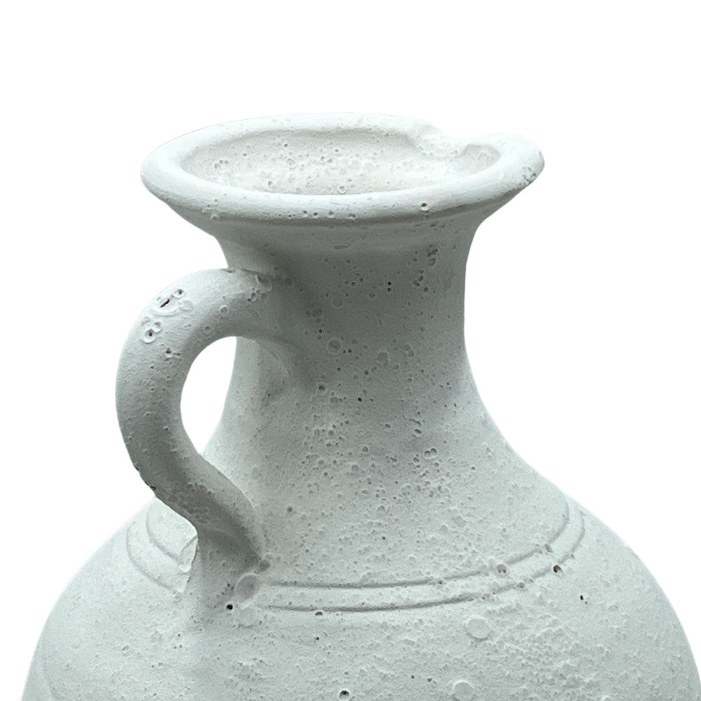 Single-Handle Terracotta Vessel - White Finish - Berbere Imports