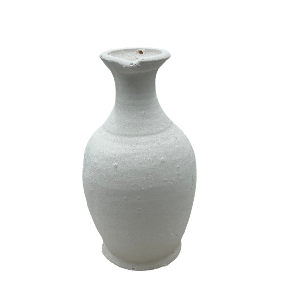 Single-Handle Terracotta Vessel - White Finish - Berbere Imports