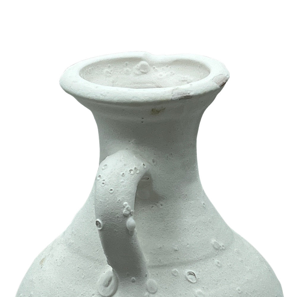 Single-Handle Terracotta Vessel - White Finish - Berbere Imports