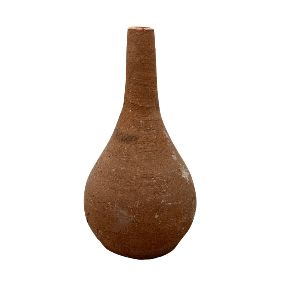 Mexican Terracotta Narrow-Neck Vessel - Berbere Imports