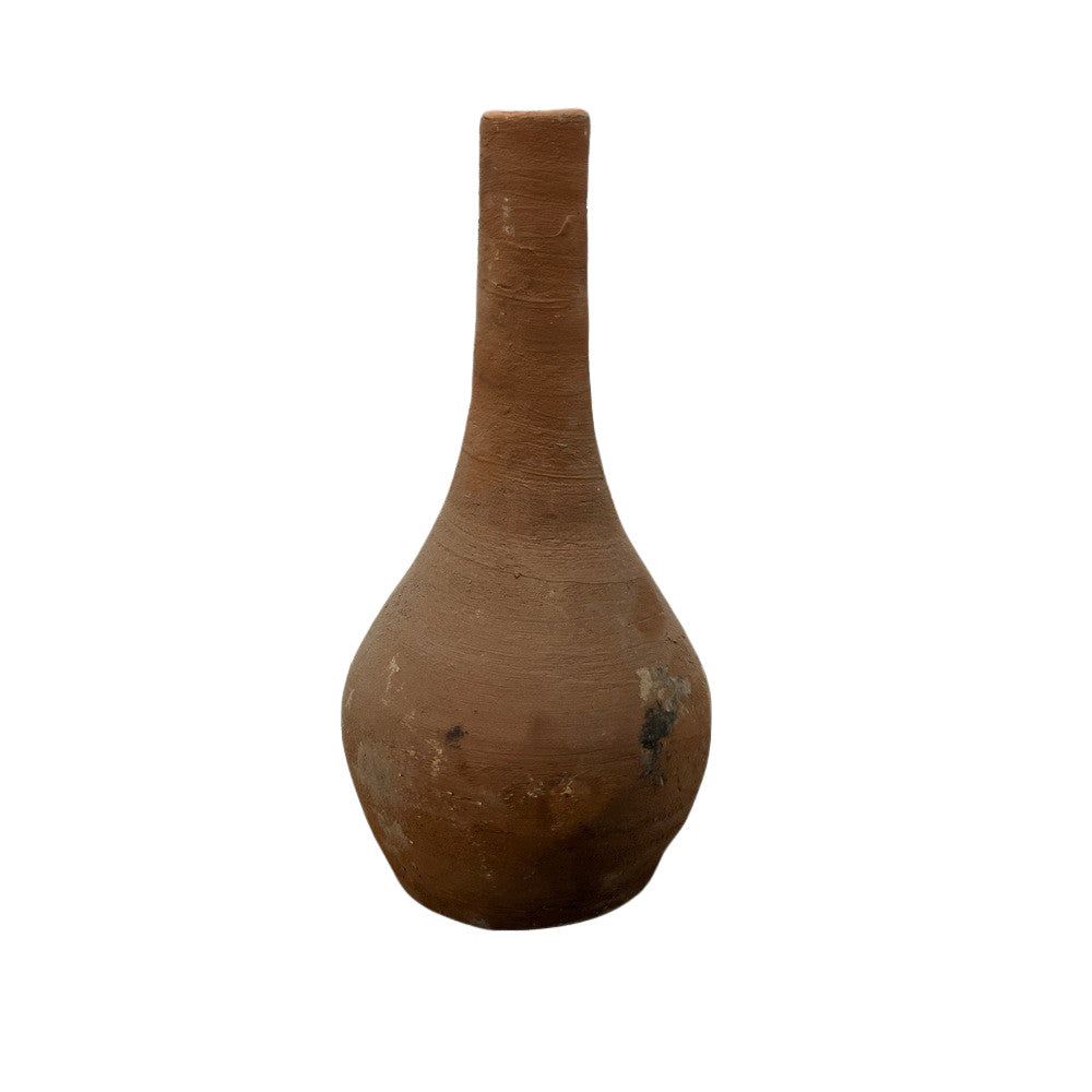 Mexican Terracotta Narrow-Neck Vessel - Berbere Imports