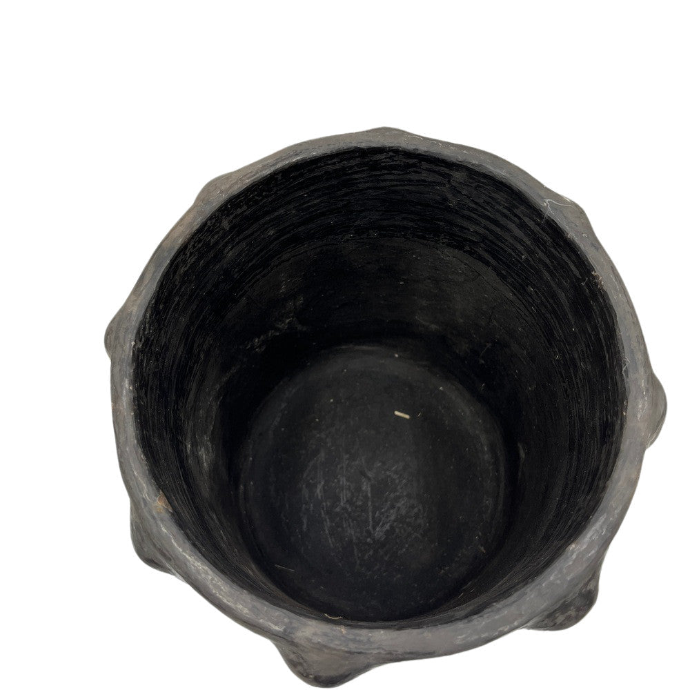 Sejnane Cylindrical Clay Bumpy Vessel - Dark Medium - Berbere Imports