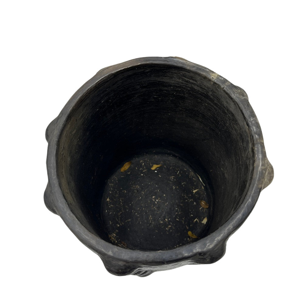 Sejnane Cylindrical Clay Bumpy Vessel - Dark Medium - Berbere Imports