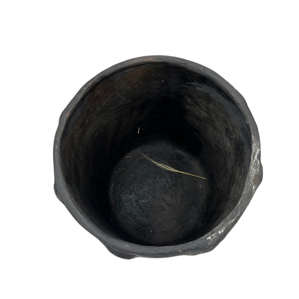 Sejnane Cylindrical Clay Bumpy Vessel - Dark Medium - Berbere Imports