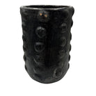 Sejnane Cylindrical Clay Bumpy Vessel - Dark Large - Berbere Imports