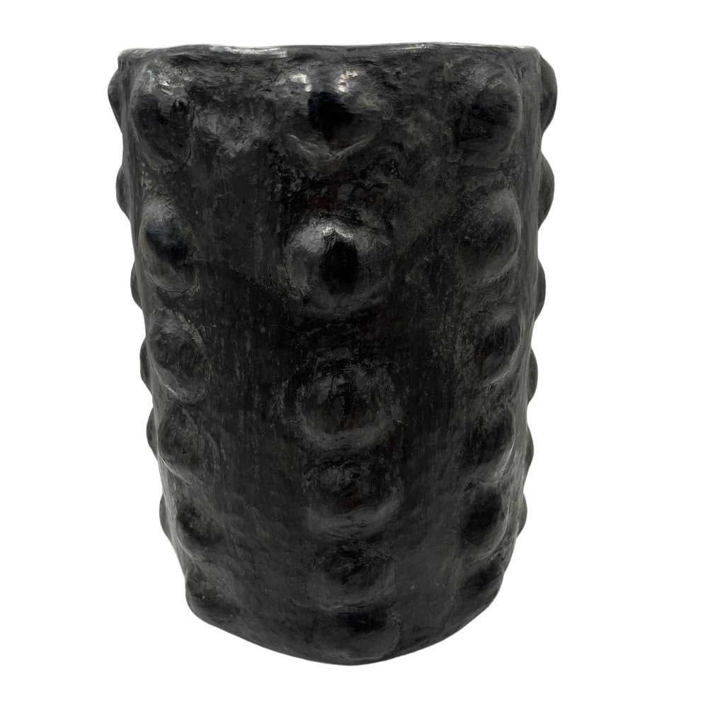 Sejnane Cylindrical Clay Bumpy Vessel - Dark Large - Berbere Imports