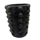 Sejnane Cylindrical Clay Bumpy Vessel - Dark Large - Berbere Imports