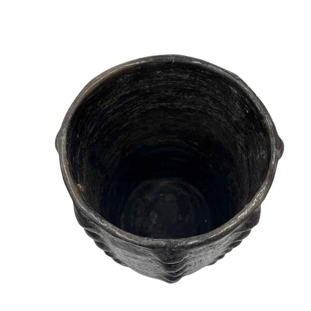 Sejnane Cylindrical Clay Bumpy Vessel - Dark Large - Berbere Imports