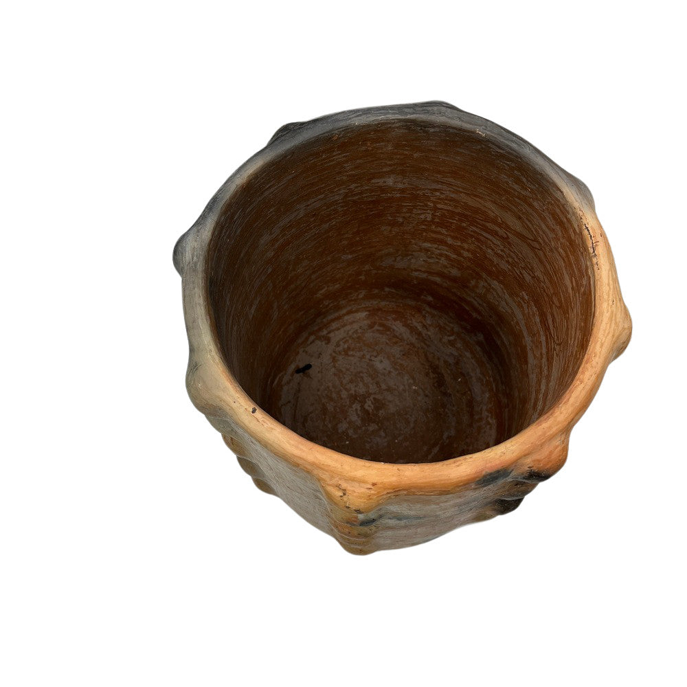 Sejnane Cylindrical Clay Bumpy Vessel - Light Medium - Berbere Imports