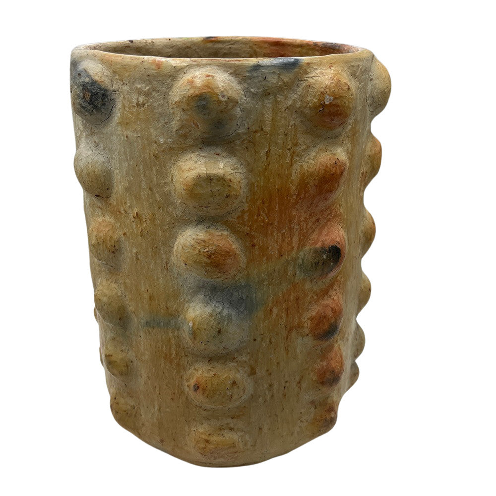 Sejnane Cylindrical Clay Bumpy Vessel - Light Large - Berbere Imports