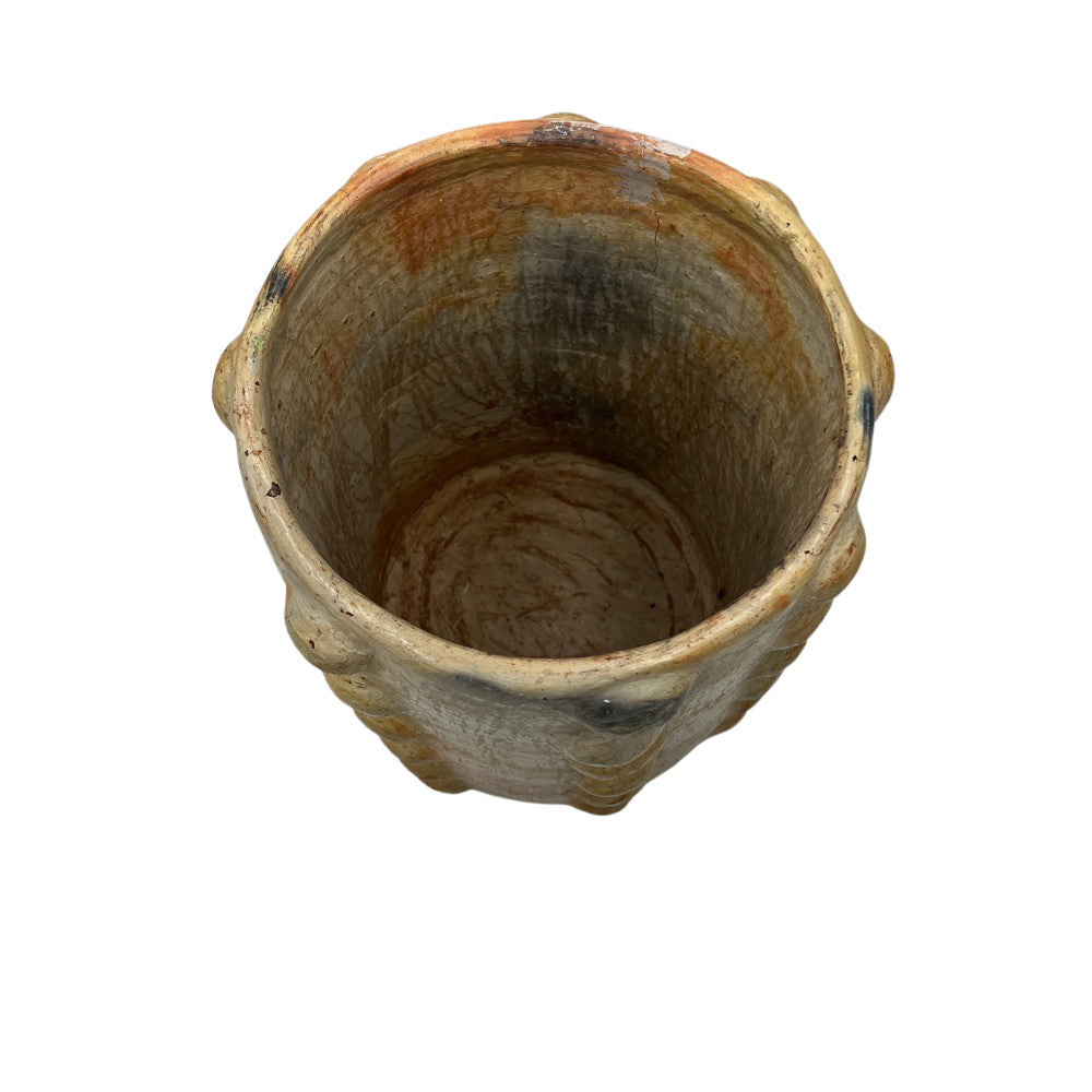 Sejnane Cylindrical Clay Bumpy Vessel - Light Large - Berbere Imports