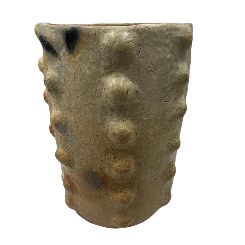 Sejnane Cylindrical Clay Bumpy Vessel - Light Large - Berbere Imports