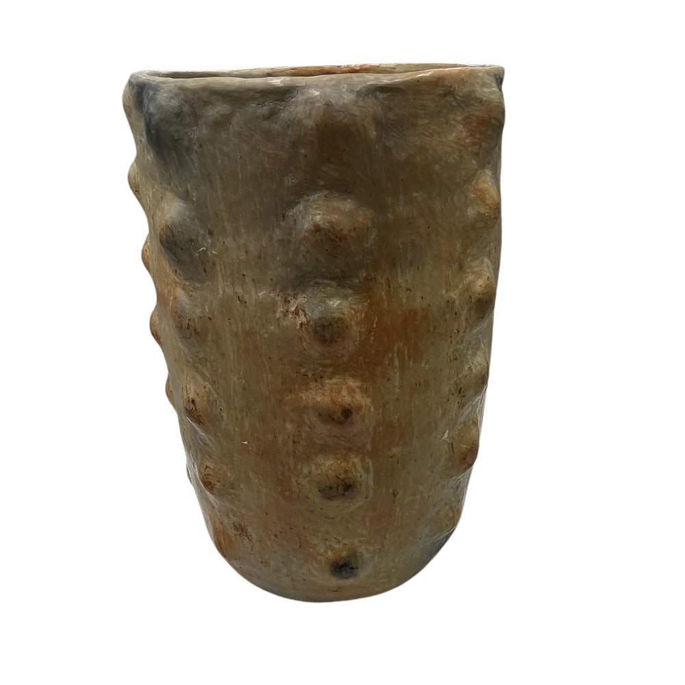 Sejnane Cylindrical Clay Bumpy Vessel - Light Large - Berbere Imports