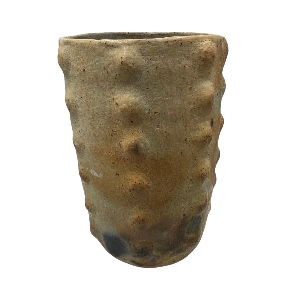 Sejnane Cylindrical Clay Bumpy Vessel - Light Large - Berbere Imports