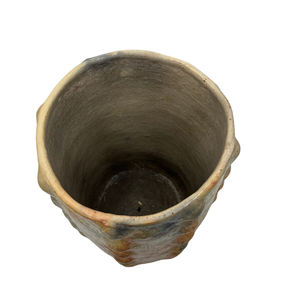 Sejnane Cylindrical Clay Bumpy Vessel - Light Large - Berbere Imports