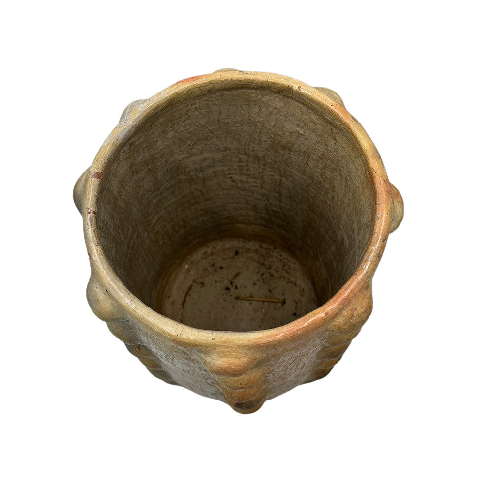 Sejnane Cylindrical Clay Bumpy Vessel - Light Large - Berbere Imports