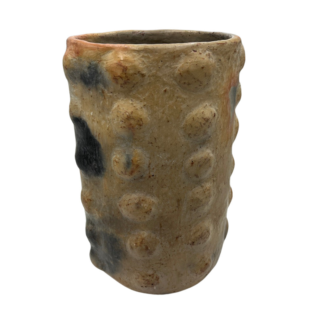 Sejnane Cylindrical Clay Bumpy Vessel - Light Large - Berbere Imports