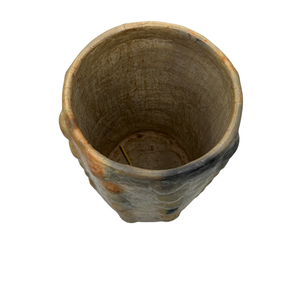 Sejnane Cylindrical Clay Bumpy Vessel - Light Large - Berbere Imports