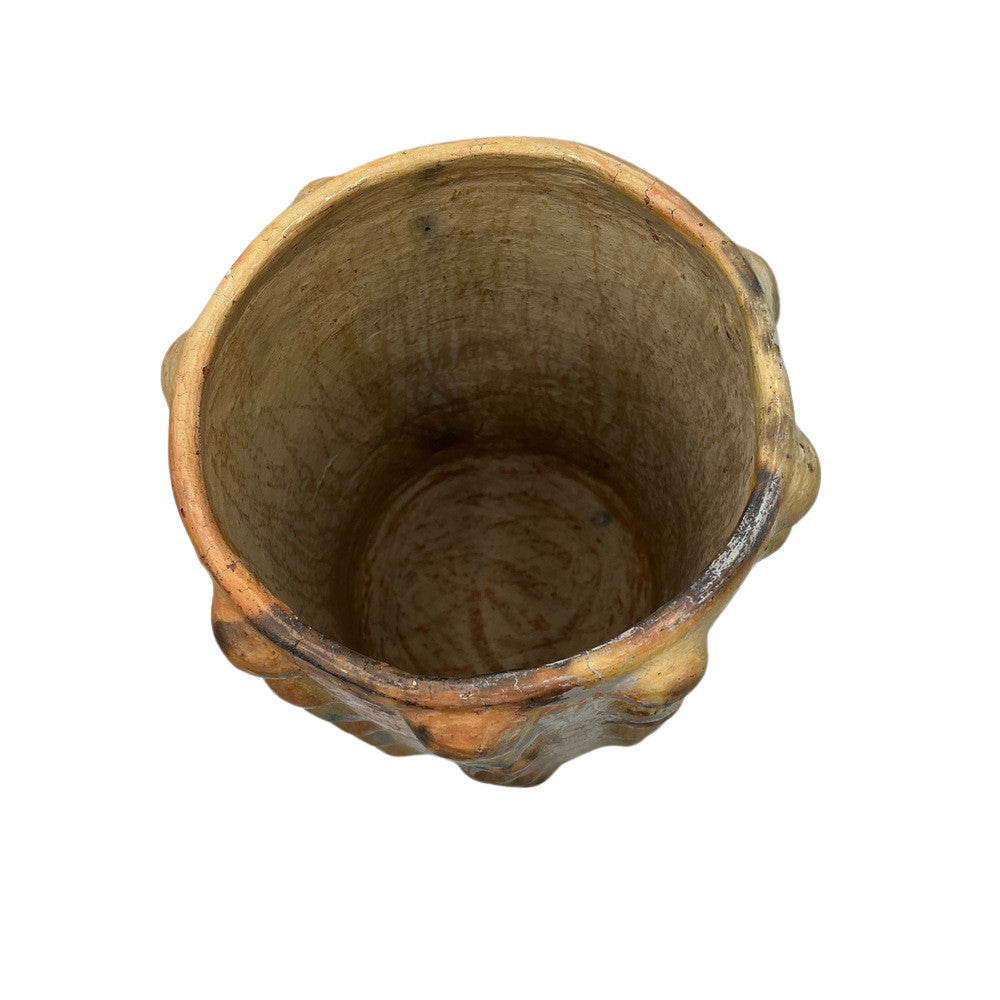 Sejnane Cylindrical Clay Bumpy Vessel - Light Large - Berbere Imports