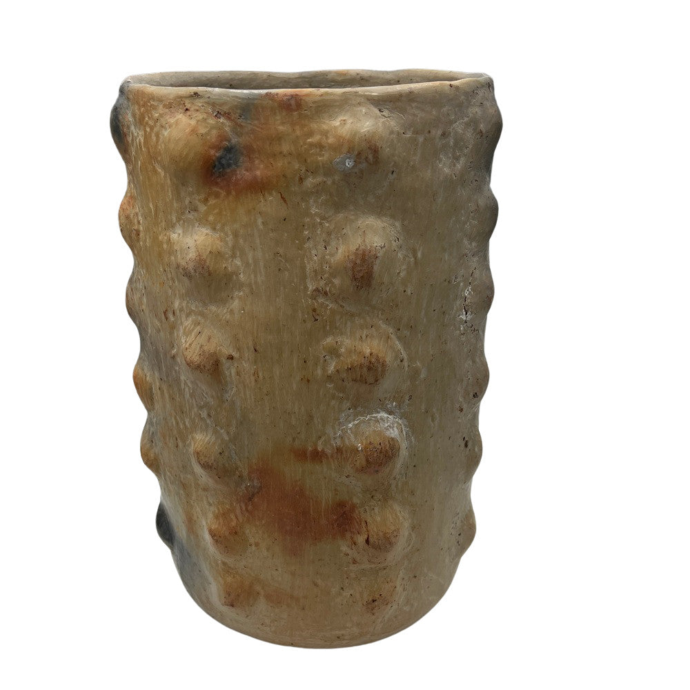 Sejnane Cylindrical Clay Bumpy Vessel - Light Large - Berbere Imports