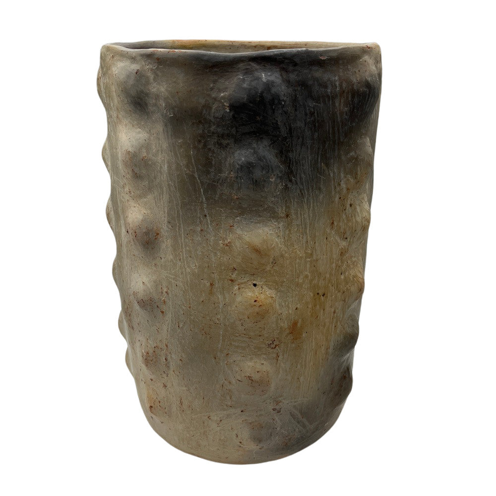 Sejnane Cylindrical Clay Bumpy Vessel - Light Large - Berbere Imports