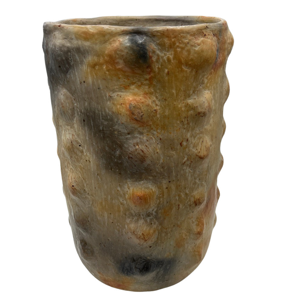 Sejnane Cylindrical Clay Bumpy Vessel - Light Large - Berbere Imports