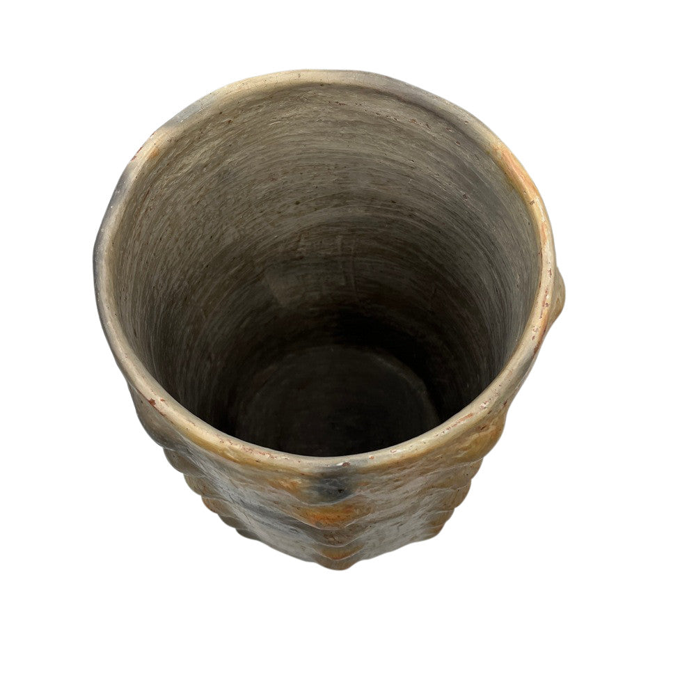 Sejnane Cylindrical Clay Bumpy Vessel - Light Large - Berbere Imports