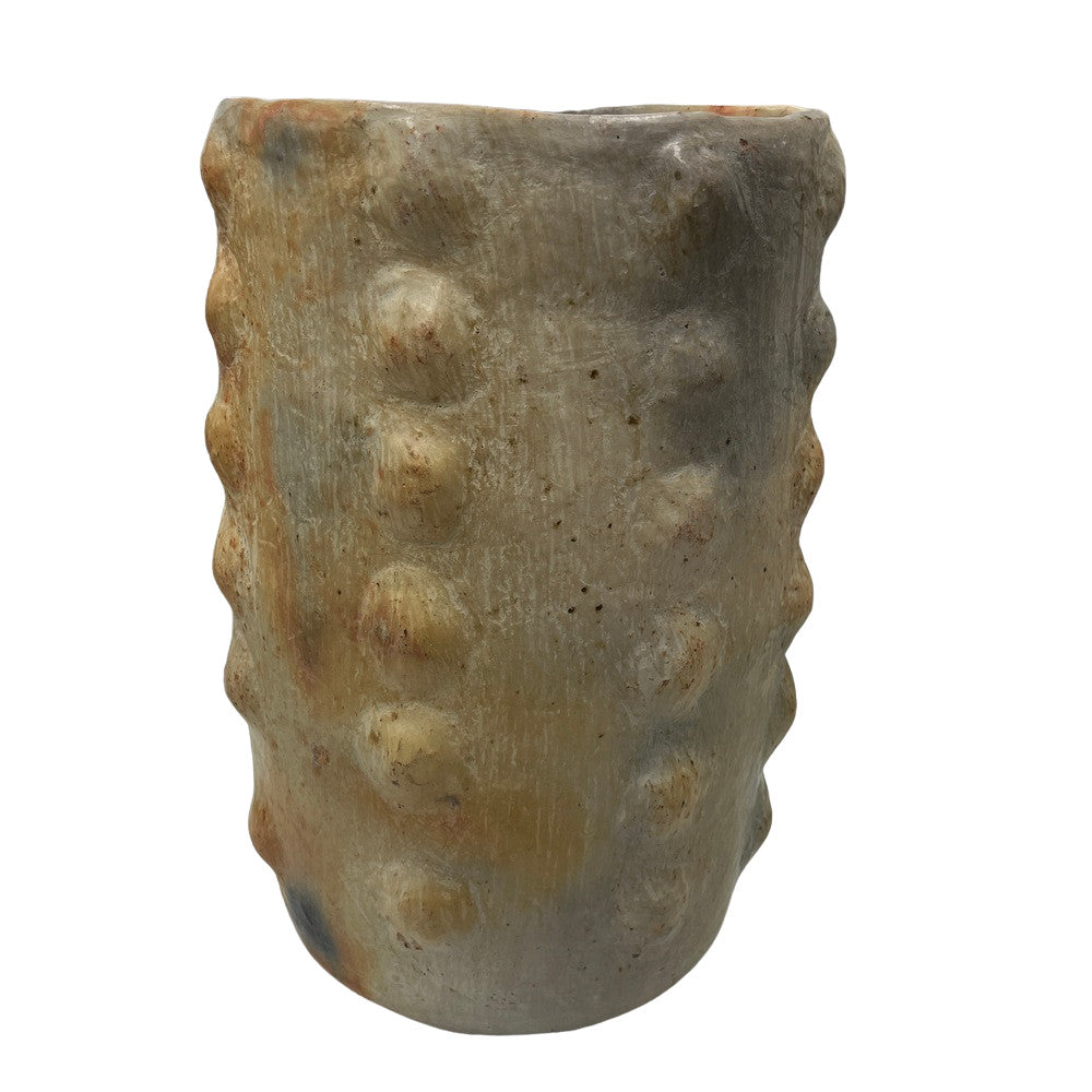 Sejnane Cylindrical Clay Bumpy Vessel - Light Large - Berbere Imports