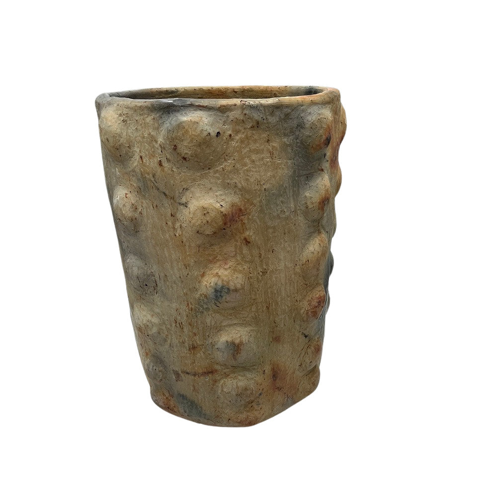 Sejnane Cylindrical Clay Bumpy Vessel - Light Large - Berbere Imports