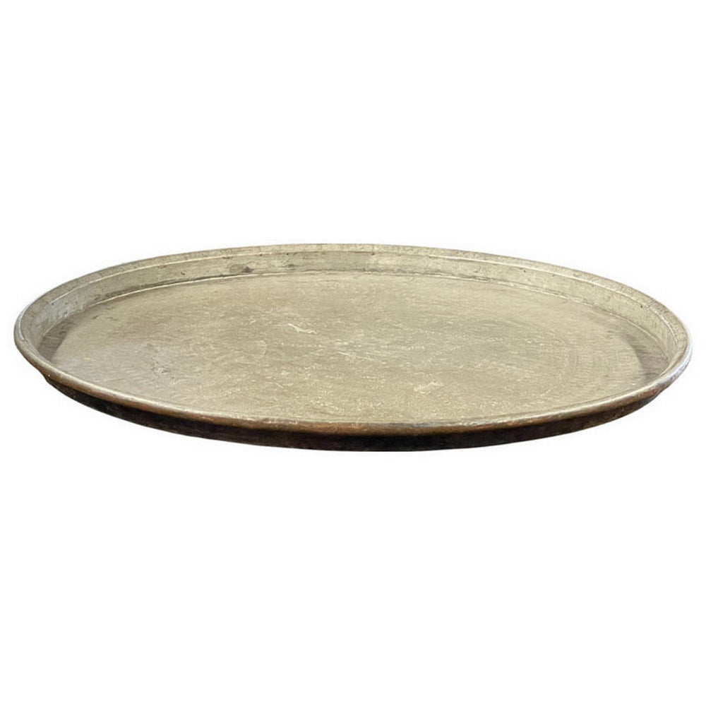 Antique Indian Metal Tray - Berbere Imports