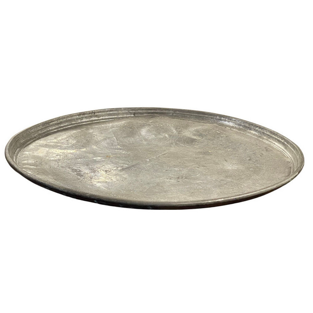 Antique Indian Metal Tray - Berbere Imports