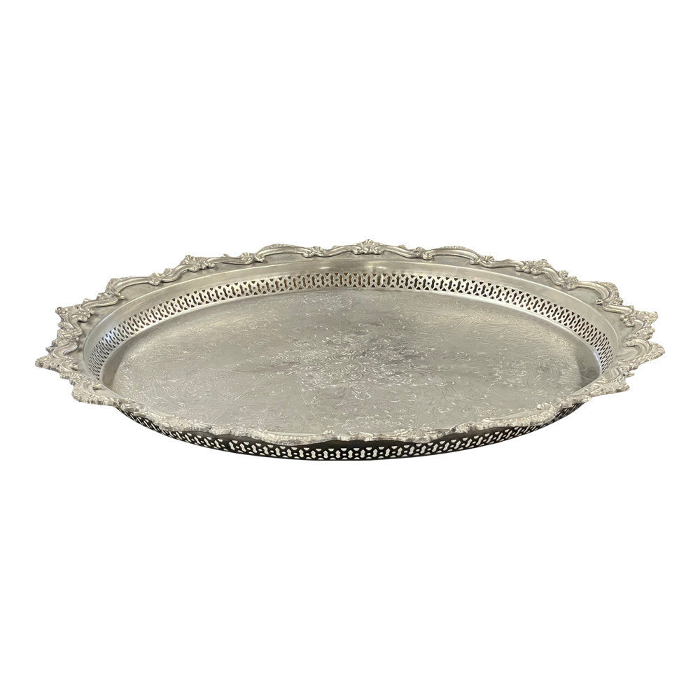 Vintage Moroccan Silver Tray - Medium - Berbere Imports