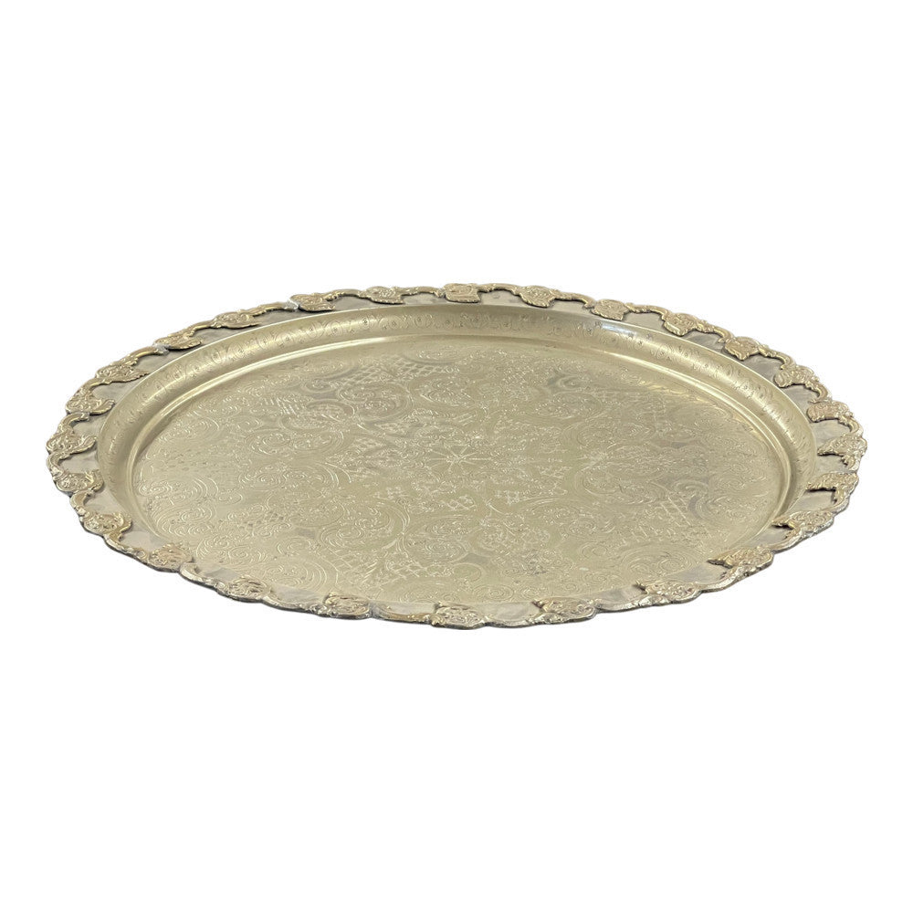 Vintage Moroccan Silver Tray - Small - Berbere Imports