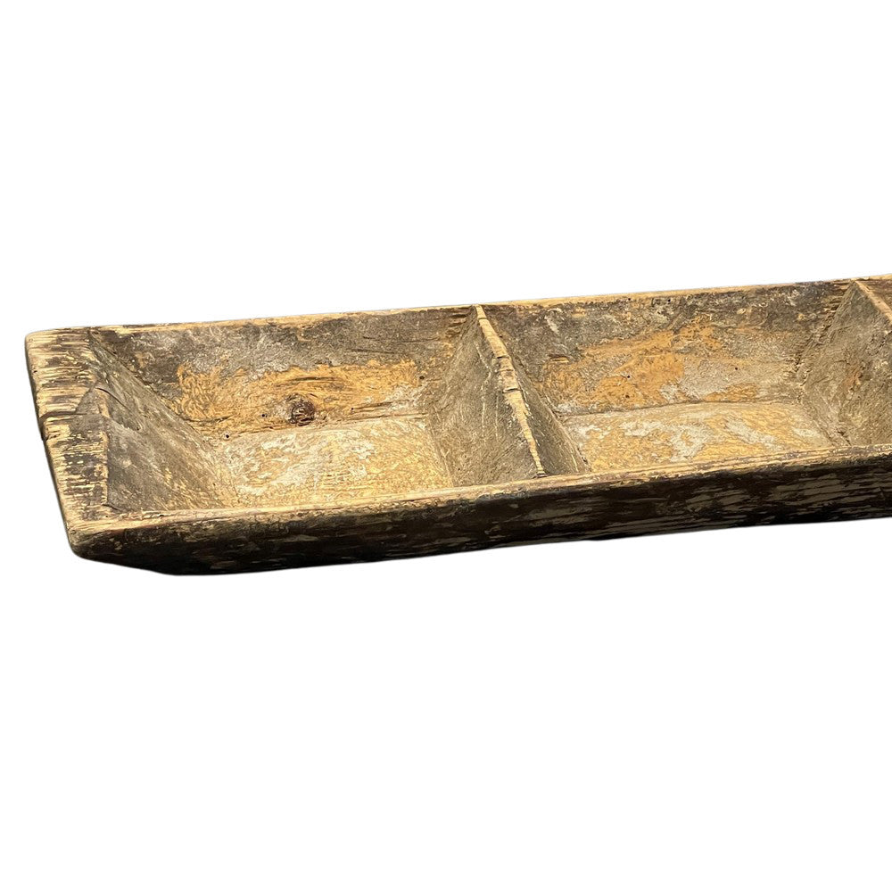 Vintage Turkish Wooden Sectioned Dough Bowl - Berbere Imports