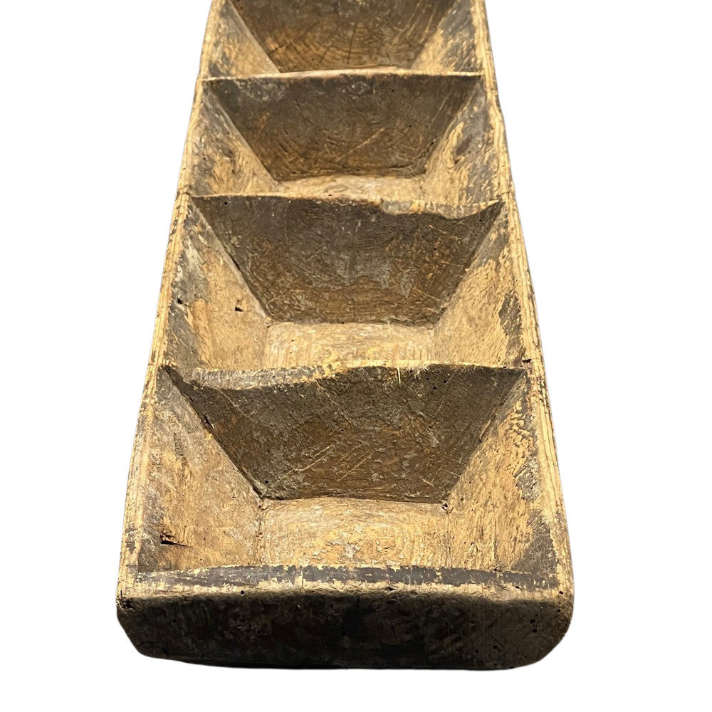 Vintage Turkish Wooden Sectioned Dough Bowl - Berbere Imports