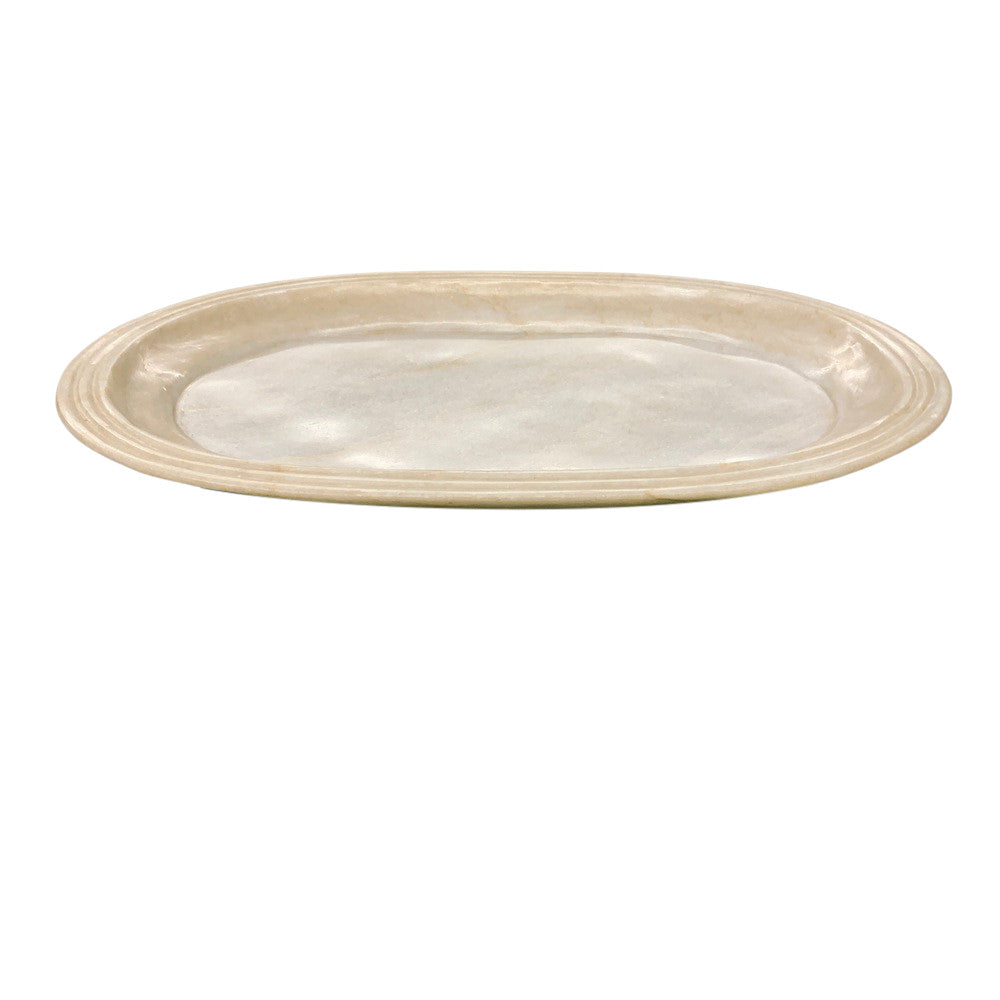 Ribbed Oval Marble Tray - Berbere Imports