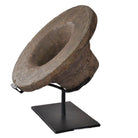 Vintage Turkish Stone Mortar On Custom Iron Stand - Berbere Imports