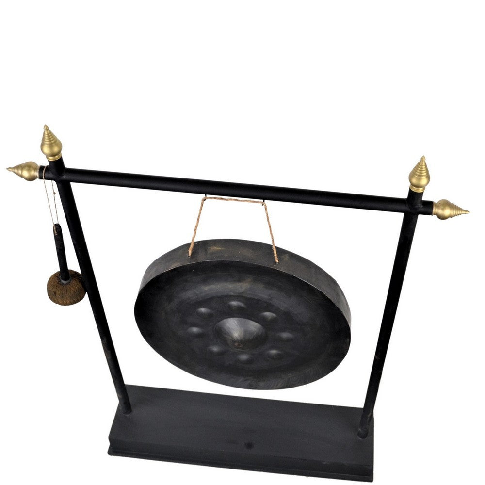 Vintage Thai Metal Gong On Stand - Large - Berbere Imports