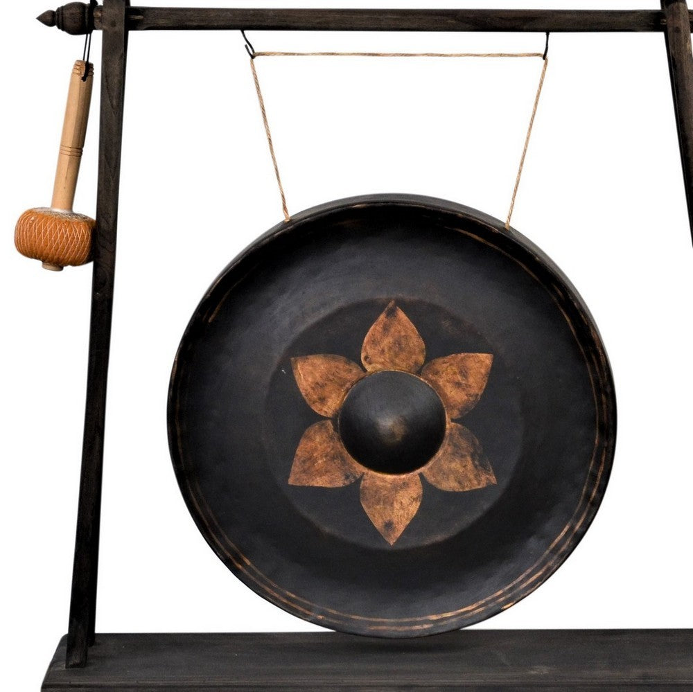 Vintage Thai Metal Gong On Stand - Medium - Berbere Imports