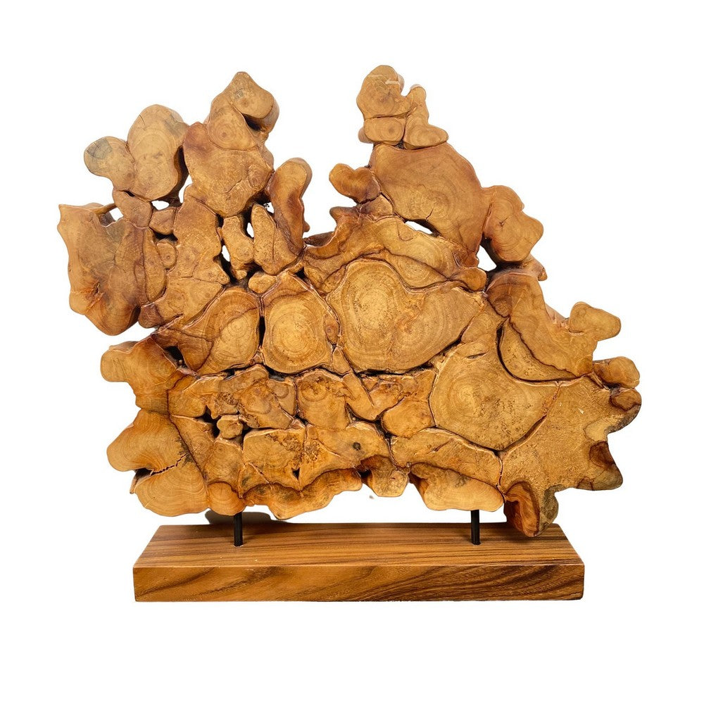 Vintage Thai Teak Sculpture On Wood Stand - Berbere Imports