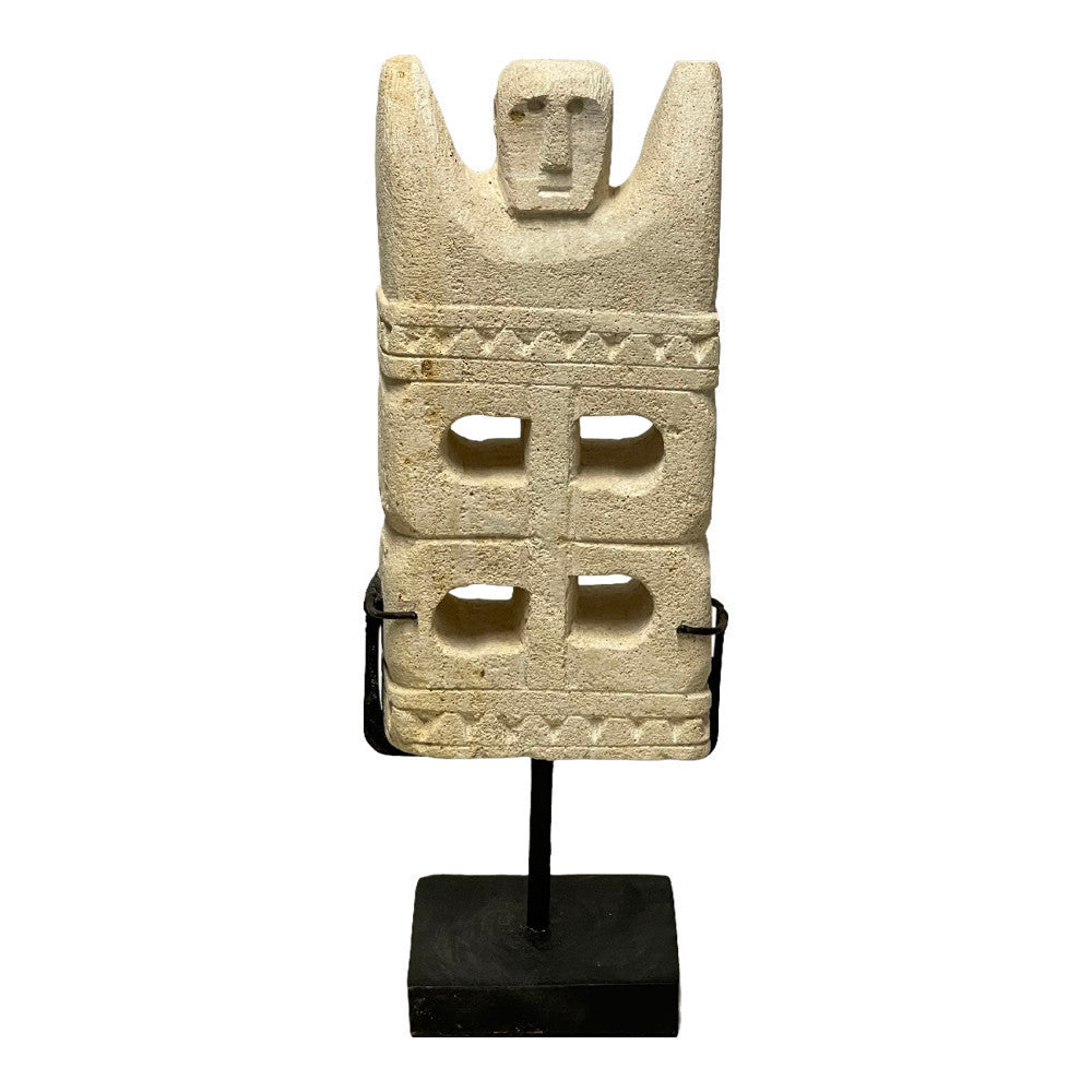 Indonesian Stone Mask On Stand - Berbere Imports