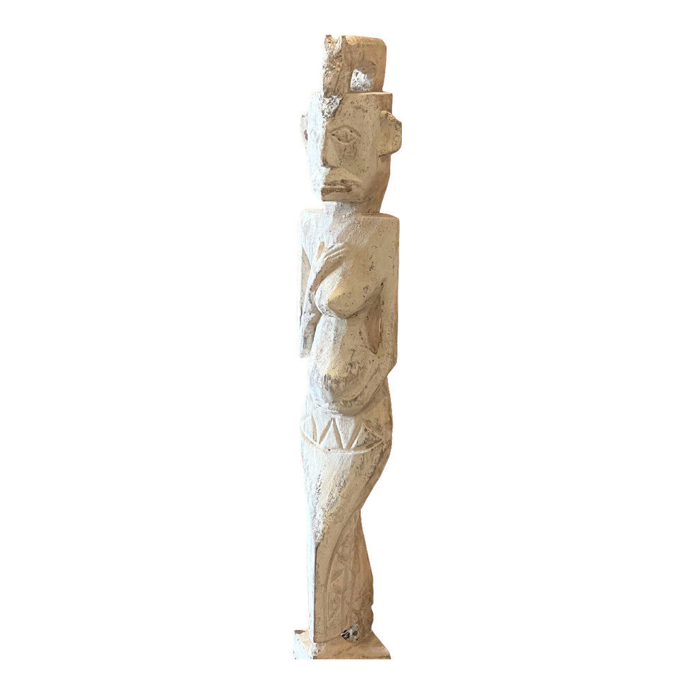 Indonesian Wooden Statue On Stand - Berbere Imports