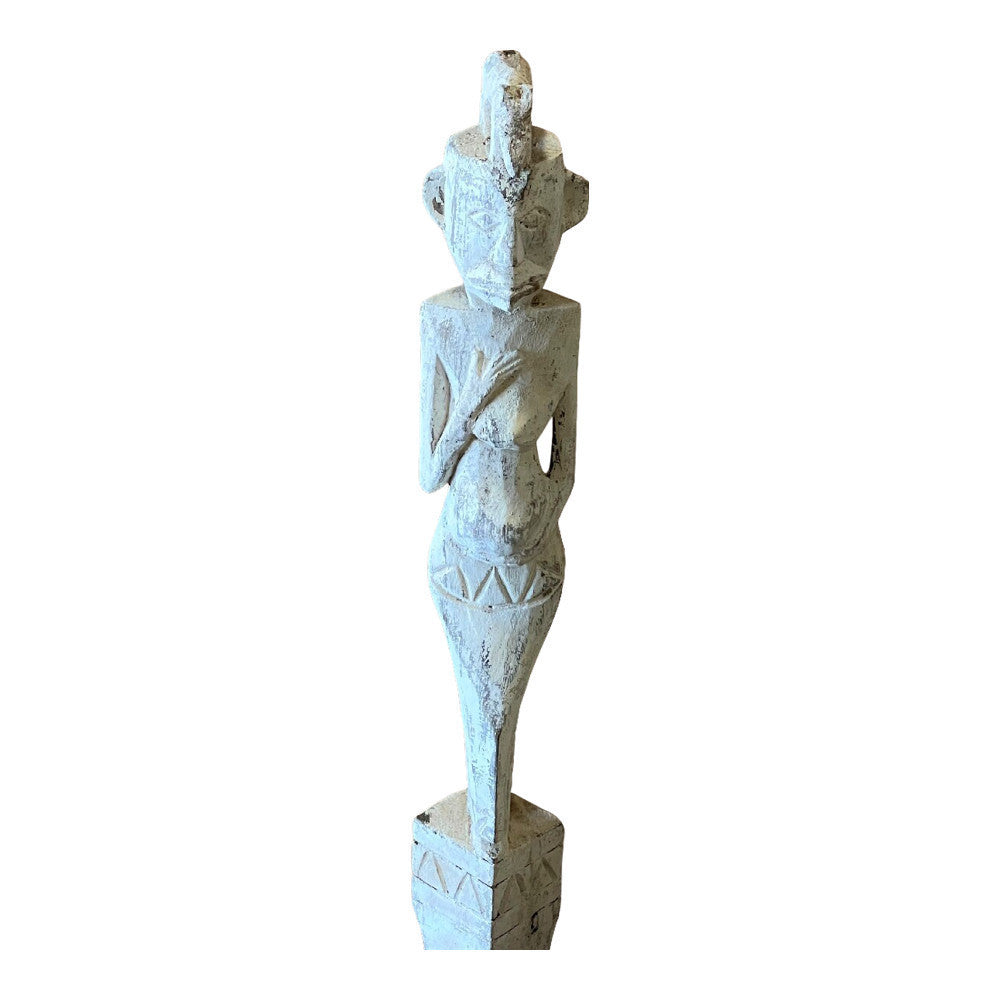 Indonesian Wooden Statue On Stand - Berbere Imports