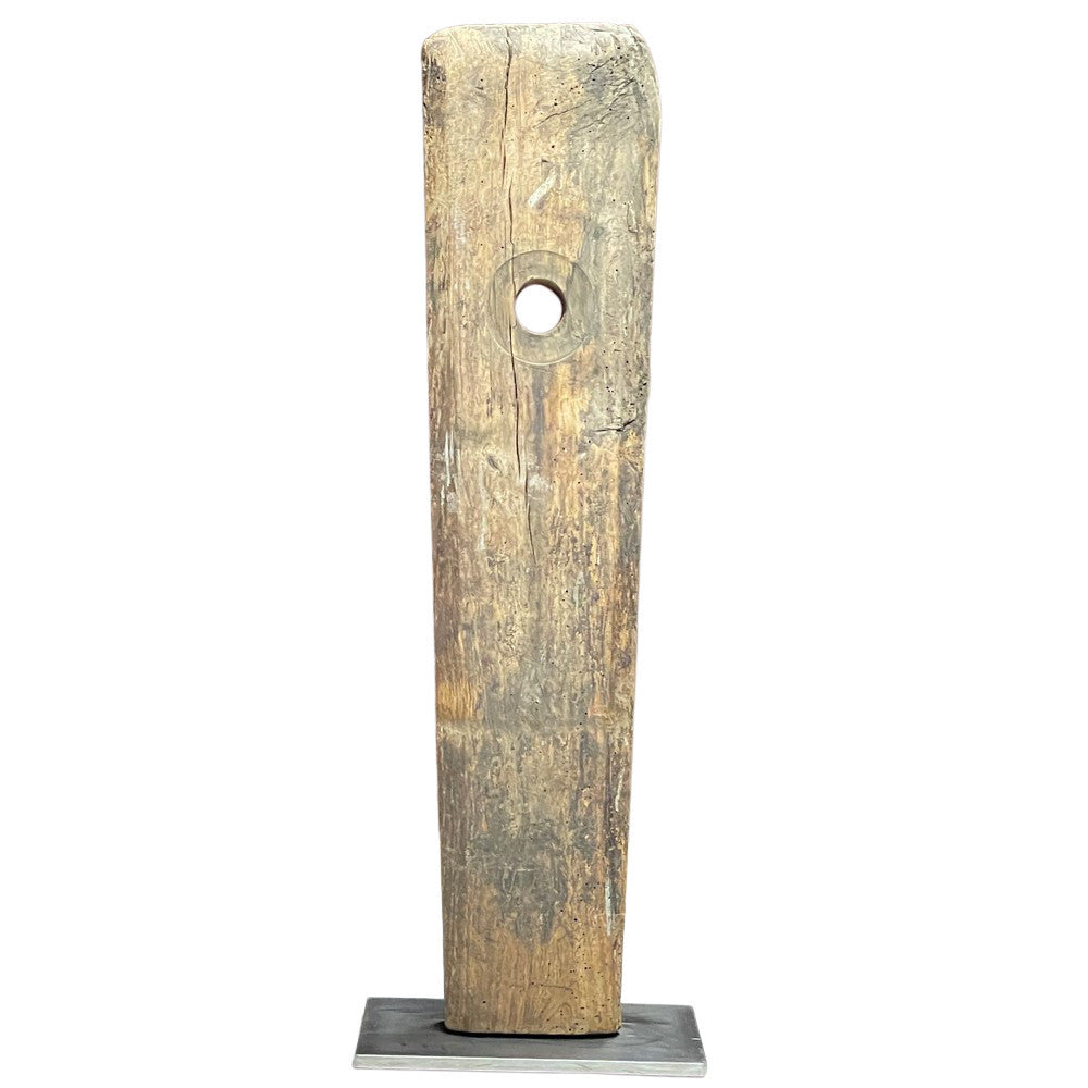 Antique Wooden Remnent On Custom Base - Berbere Imports