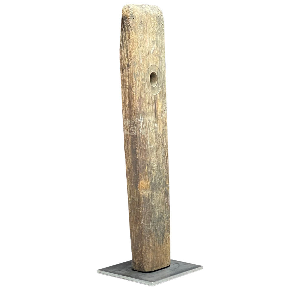 Antique Wooden Remnent On Custom Base - Berbere Imports