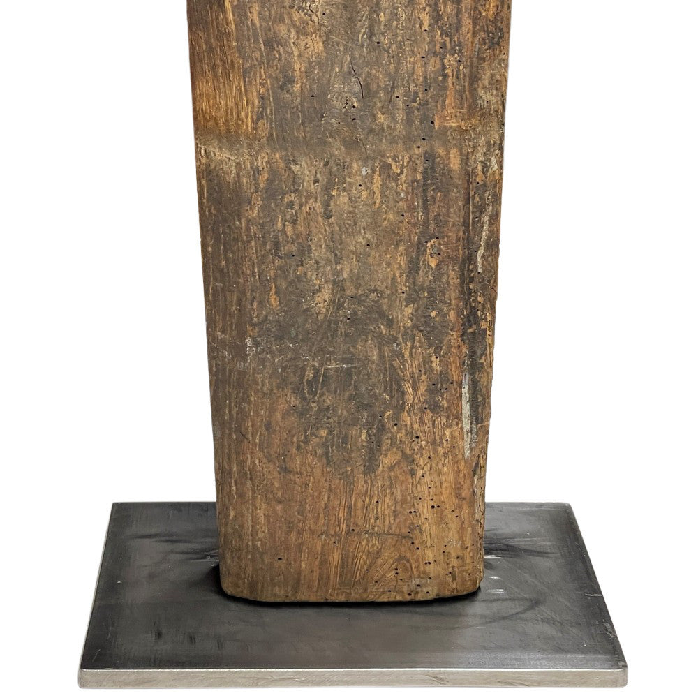 Antique Wooden Remnent On Custom Base - Berbere Imports