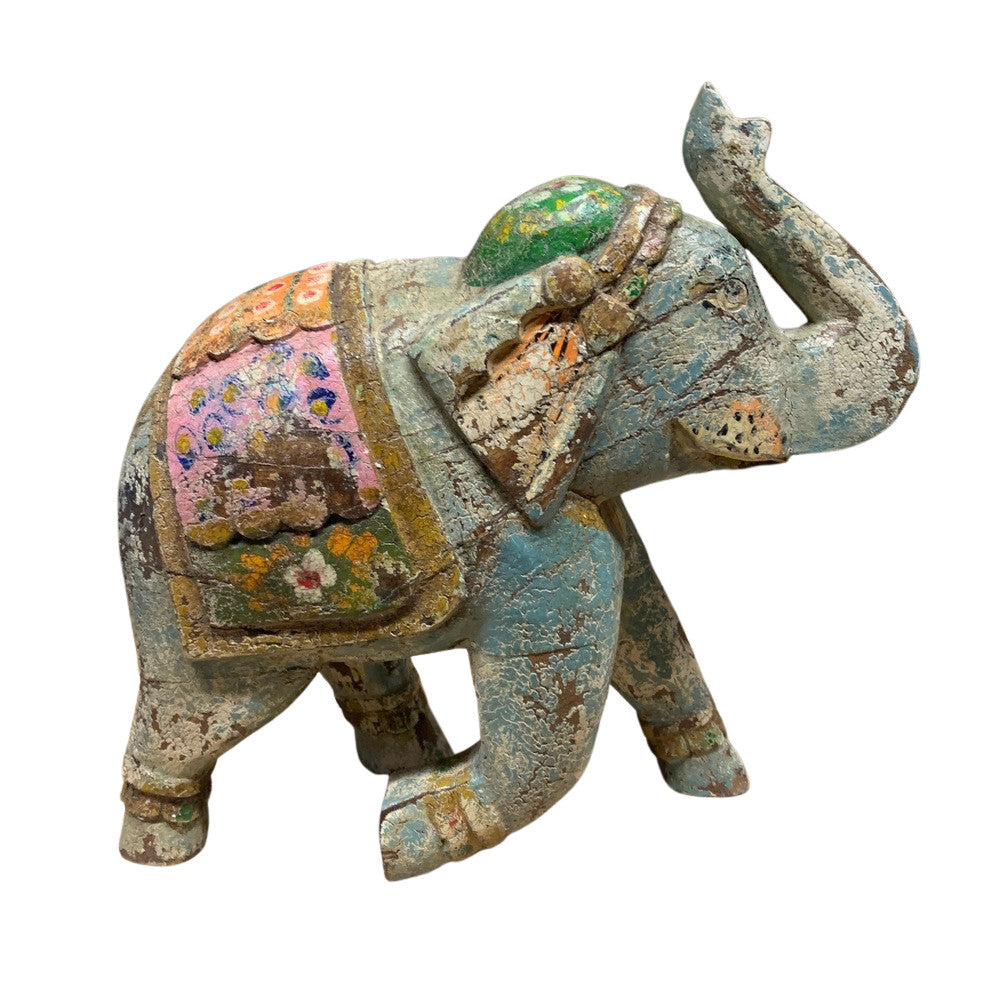 Vintage Wooden Elephant - Berbere Imports