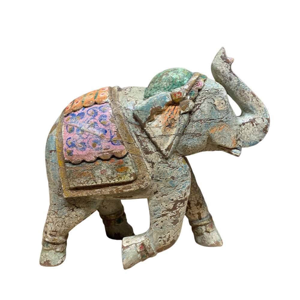 Vintage Wooden Elephant - Berbere Imports