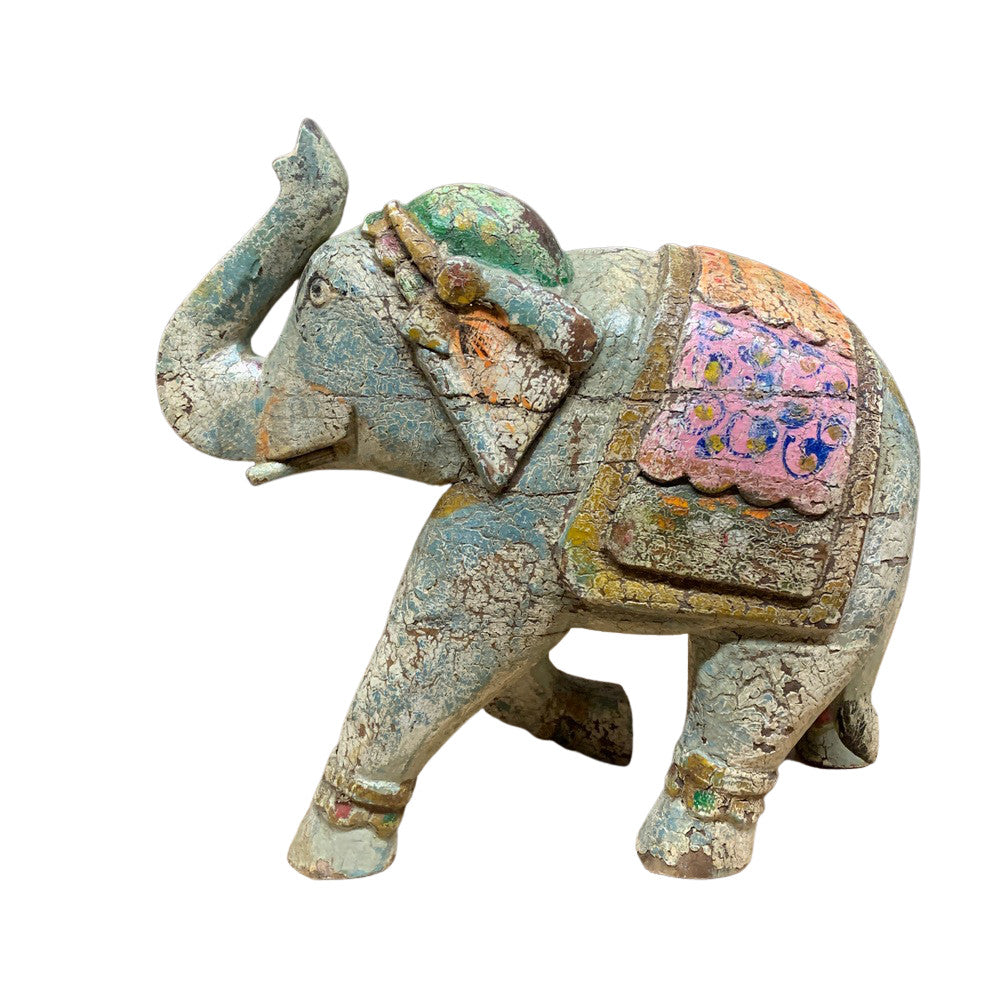 Vintage Wooden Elephant - Berbere Imports